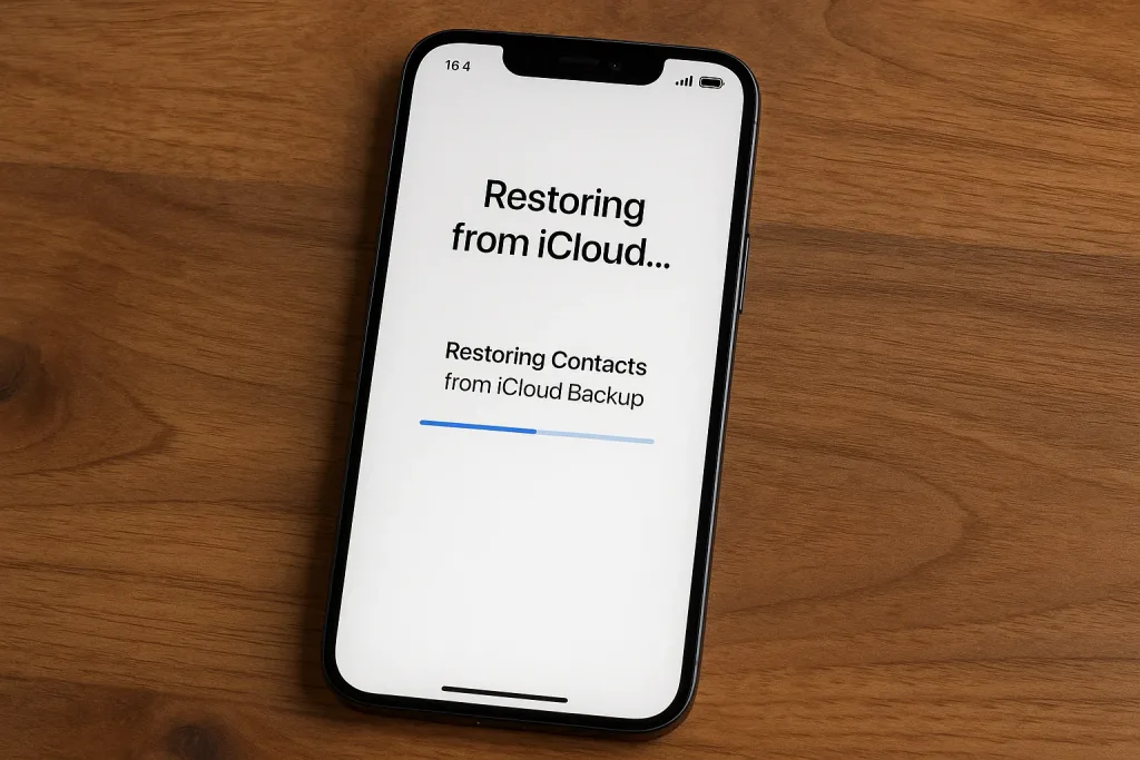 Restoring Contacts from an iCloud Backup